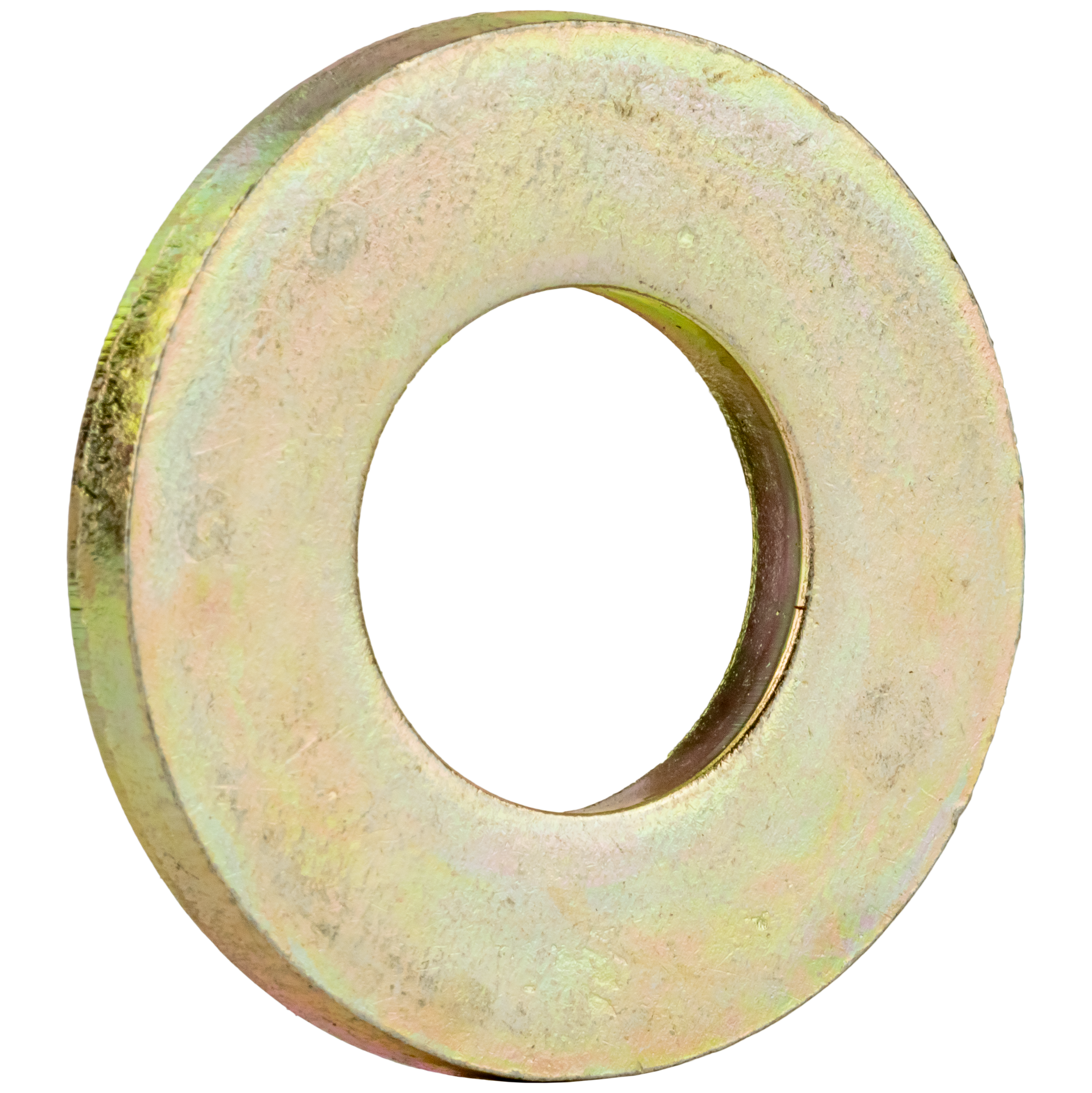 <ul><li>Heat treated 1050 carbon steel to Rc 38-45</li><li>Thicker than standard washers with closer held tolerances</li><li>Stamped with bolt size and USS/SAE designation for quick identification</li><li>Zinc/yellow chromate and baked</li><li>Made in the USA</li></ul>|